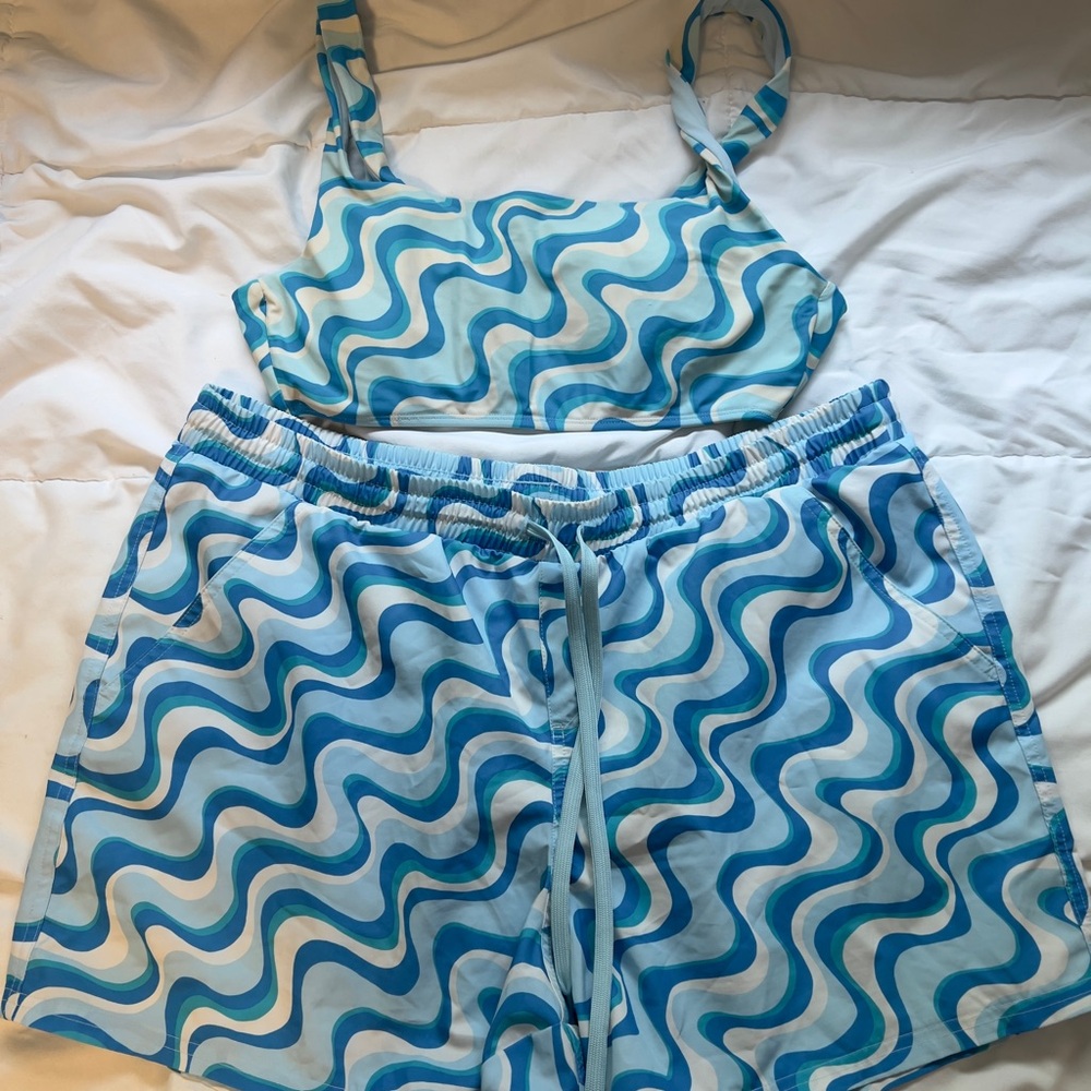 Wild Fable Blue and White Swim set